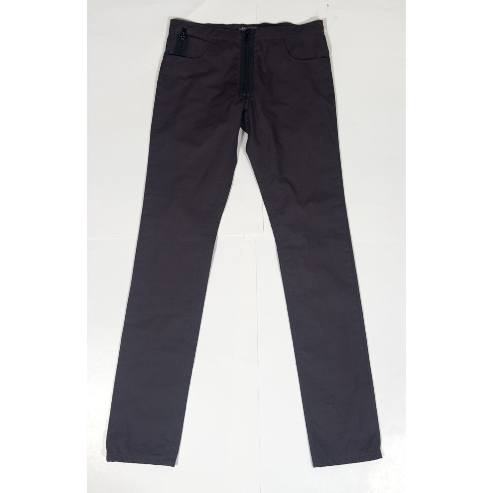 Raf Simons 2004 Heavy Waxed Cotton Skinny Gimp Jeans Front Zip SZ 32
